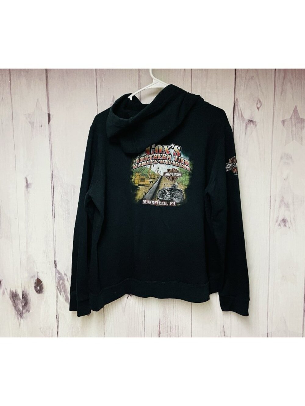 Harley Davidson Hoodie Black Womens XL Zip Cox's Mansfield PA Northern Tier